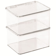 iDesign Kitchen Binz BPA-Free Plastic Stackable Organizer Box with Lid 8