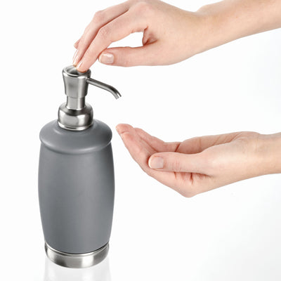 iDesign York Ceramic/Steel Refillable Soap Dispenser 1