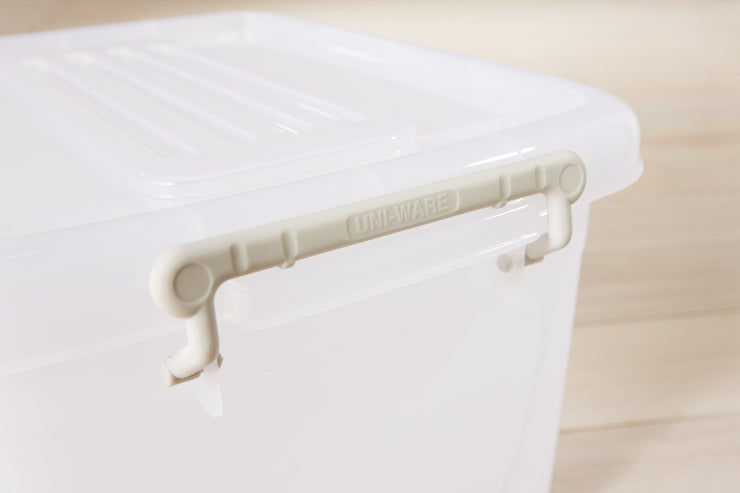 Plastic Multipurpose Stackable Storage Box Container with Lid Handles and Wheels 50 Litre Now  Zen