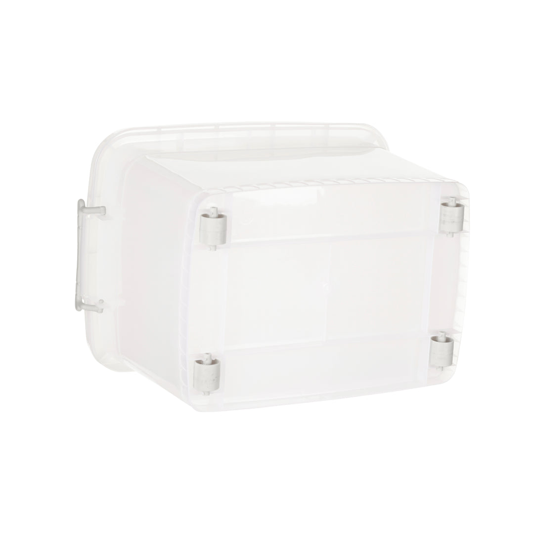 Plastic Multipurpose Stackable Storage Box Container with Lid Handles and Wheels 50 Litre Now  Zen