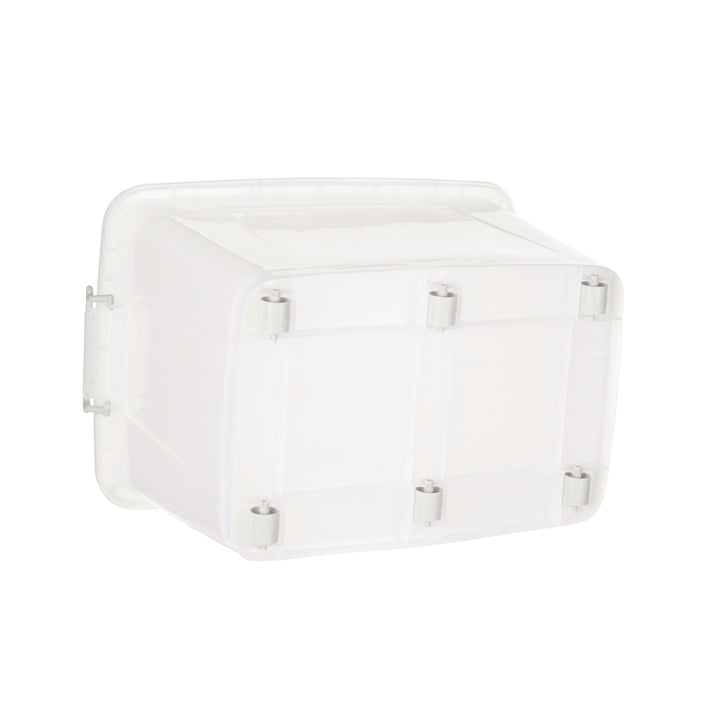 Plastic Multipurpose Stackable Storage Box Container with Lid Handles and Wheels 90 Litre Now  Zen