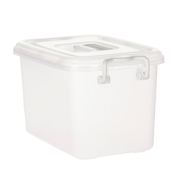 Plastic Multipurpose Stackable Storage Box Container with Lid and Handles 10 Litre Now and Zen
