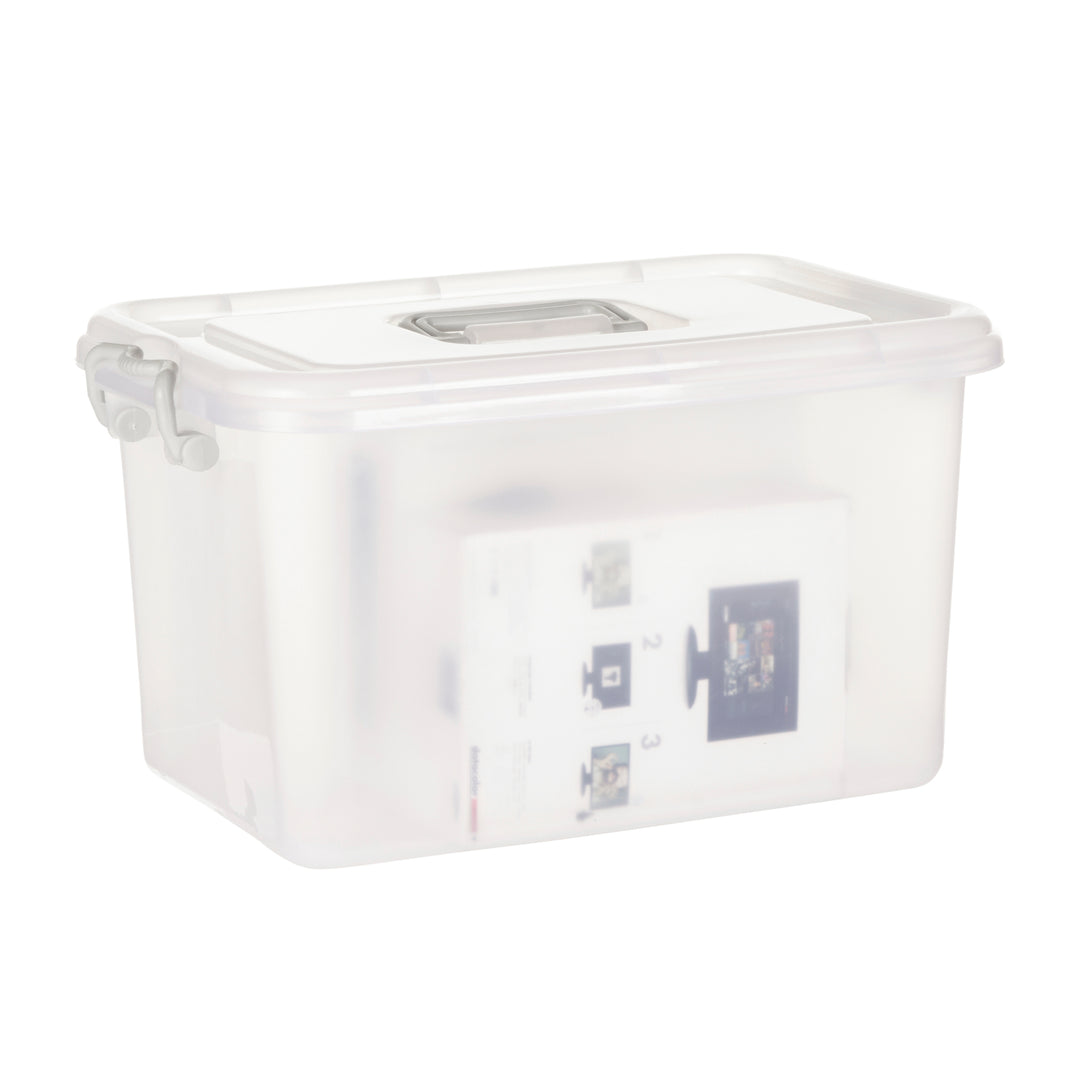 Plastic Multipurpose Stackable Storage Box Container with Lid and Handles 23 Litre Now and Zen