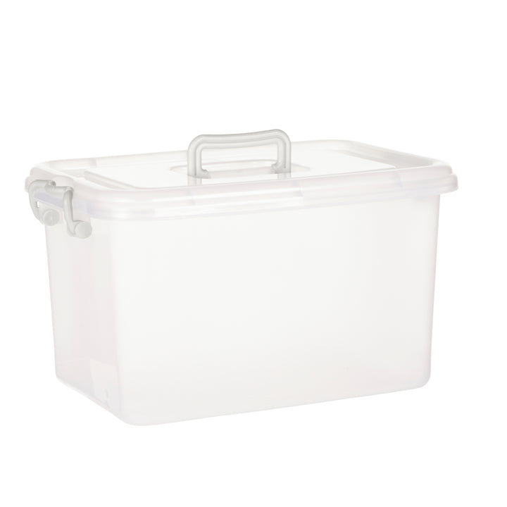 Plastic Multipurpose Stackable Storage Box Container with Lid and Handles 23 Litre Now and Zen