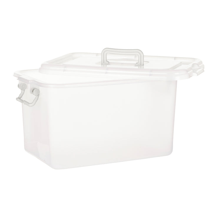 Plastic Multipurpose Stackable Storage Box Container with Lid and Handles 23 Litre Now and Zen