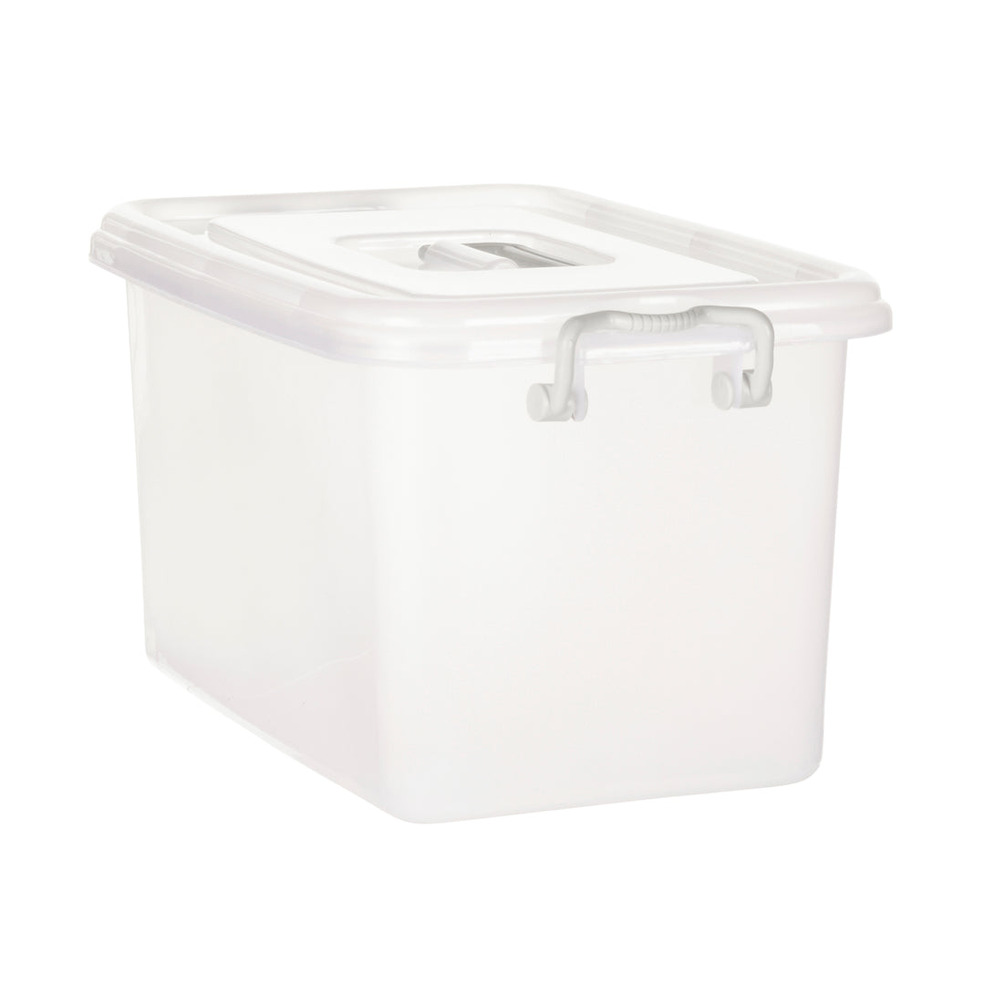 Plastic Multipurpose Stackable Storage Box Container with Lid and Handles 23 Litre Now and Zen
