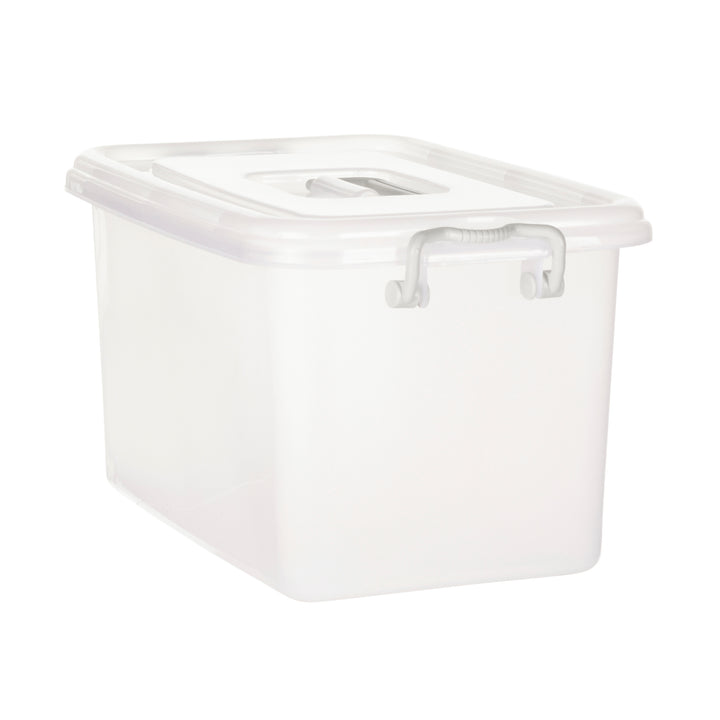 Plastic Multipurpose Stackable Storage Box Container with Lid and Handles 23 Litre Now and Zen
