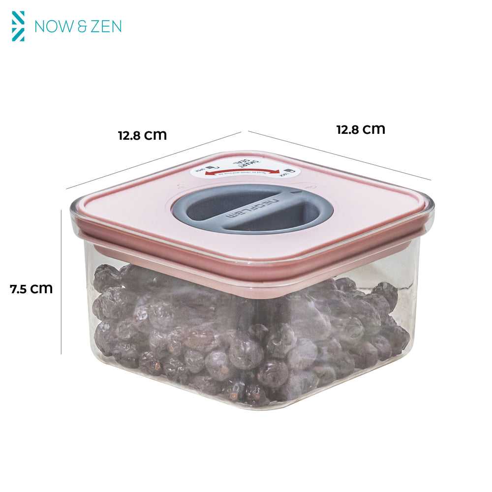 Smart Seal Stackable Kitchen Storage Container 0.5 Litre Twist Lock Pink Lid Now & Zen