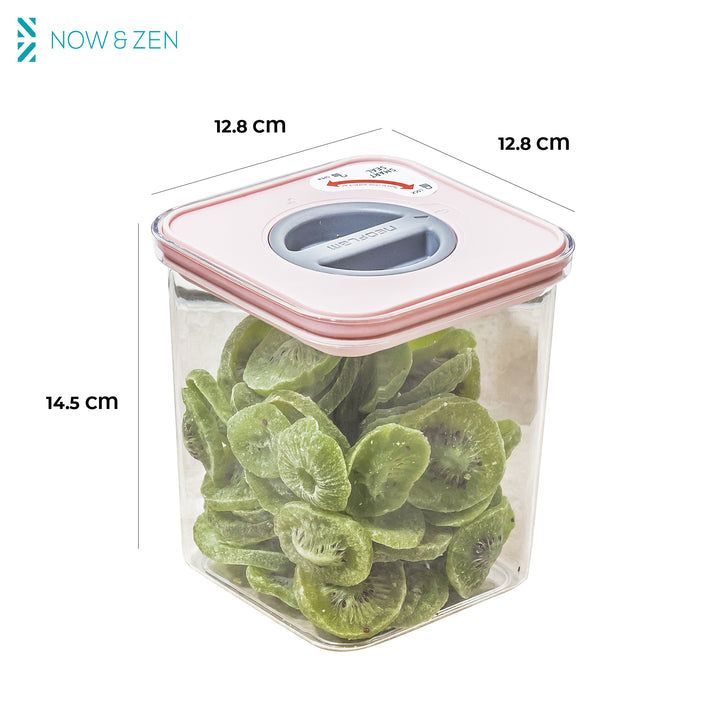 Smart Seal Stackable Kitchen Storage Container 1.3 Litre Twist Lock Pink Lid Now & Zen