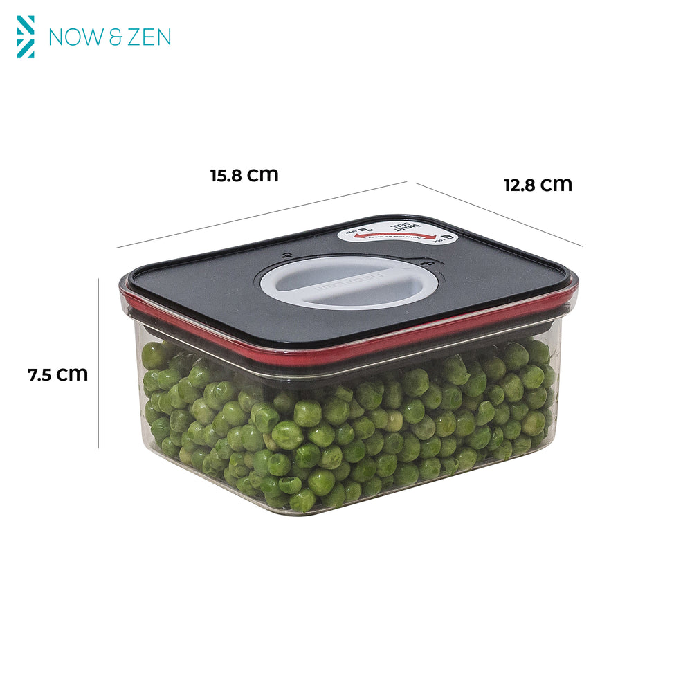 Smart Seal Stackable Kitchen Storage Container 0.7 Litre Twist Lock Black Lid Now & Zen