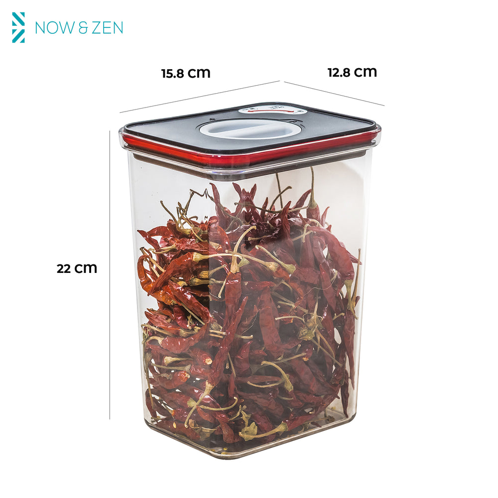 Smart Seal Stackable Kitchen Storage Container 2.7 Litre Twist Lock Black Lid Now & Zen
