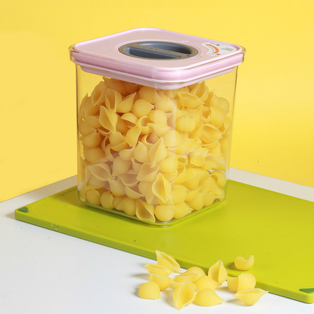 Smart Seal Stackable Kitchen Storage Container 1.3 Litre Twist Lock Pink Lid Now & Zen